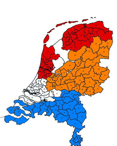 Verdeling NL postcodes per accountmanager