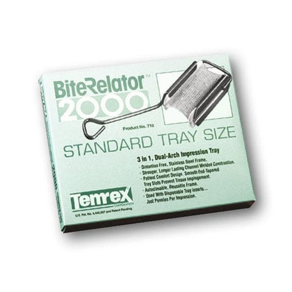 Bite Relator - Standard, 1 tray frame & 12 disposable tray inserts