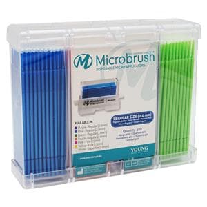 Microbrush Plus navulling voor Dispenser - Regular (2,0 mm) perzik, paars, groen en blauw, 4x 100 stuks