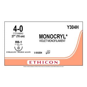 Monocryl - USP 4-0 RB1 70 cm kleurloos Y304H, per 36 stuks