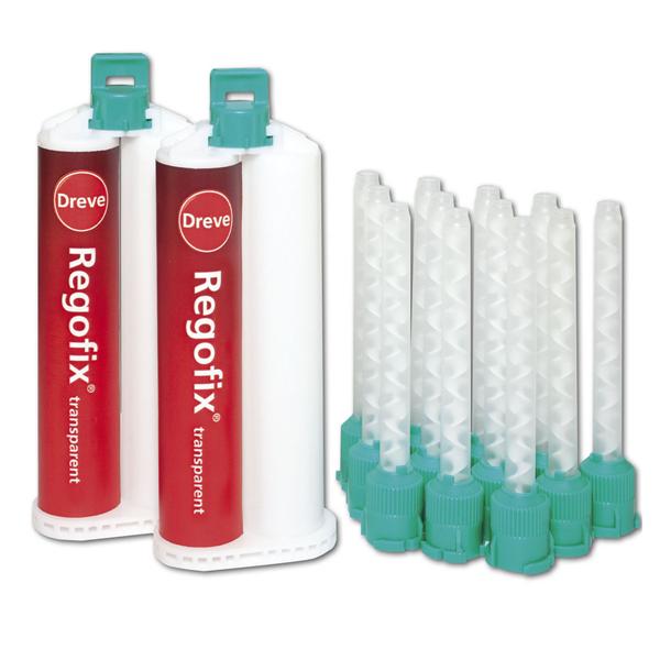 Regofix transparant - 2 x 50 ml en 12 mengtips groen