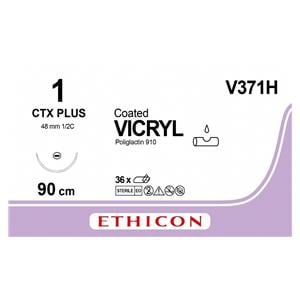 Vicryl - USP 1-0 CTX+ 90 cm violet V371H, per 36 stuks