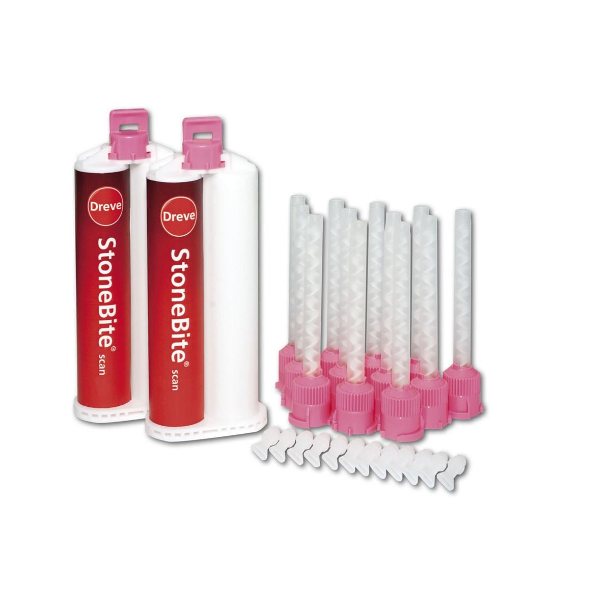 StoneBite Scan - 2 cartridges  50 ml, 12 roze mengtips en 12 applicatietips