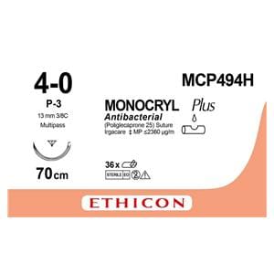 Monocryl - USP 4-0 P3 70 cm kleurloos MCP494H, per 36 stuks