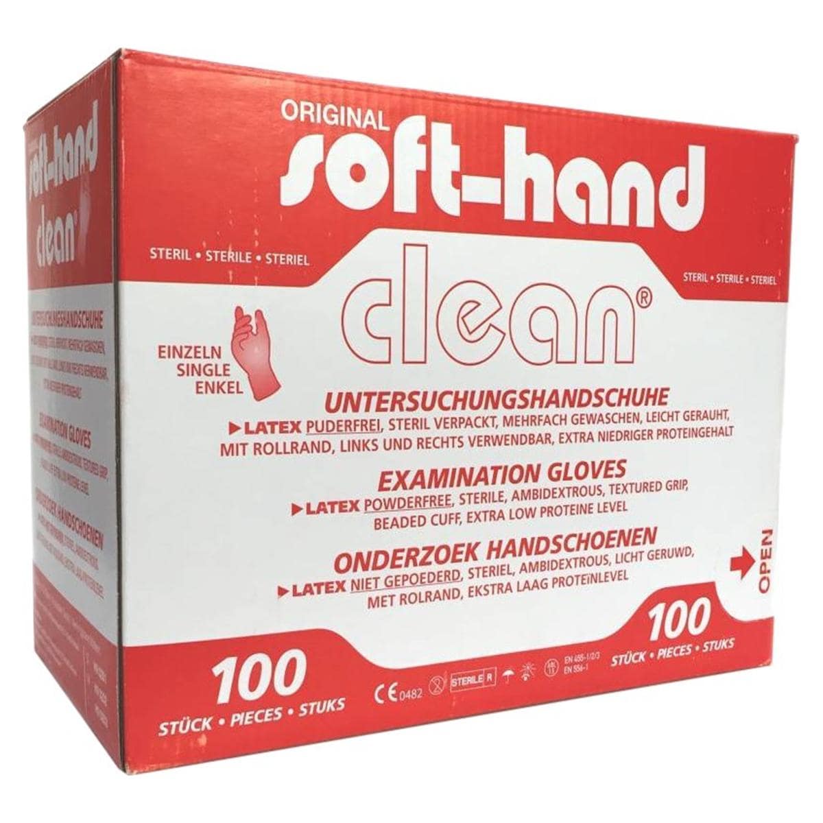 Clean latex handschoen steriel - L per 100 stuks
