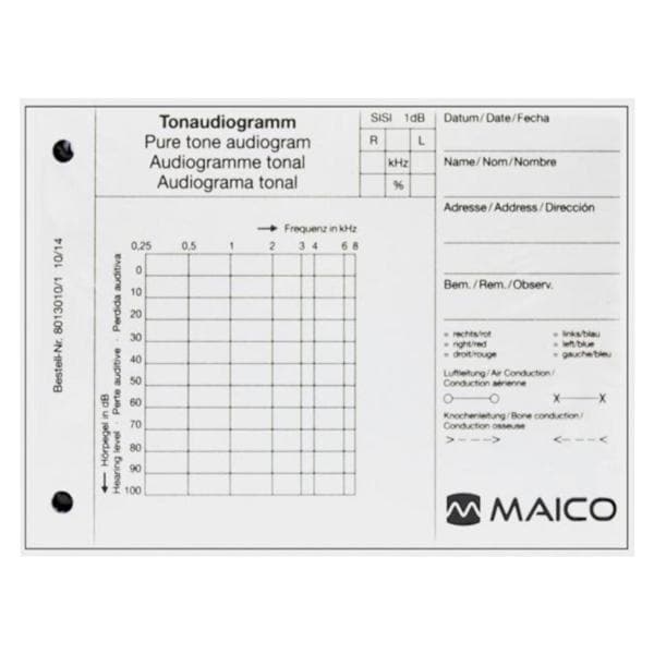 Audiogrampapier voor Maico - model ST20, per blok van 50st.