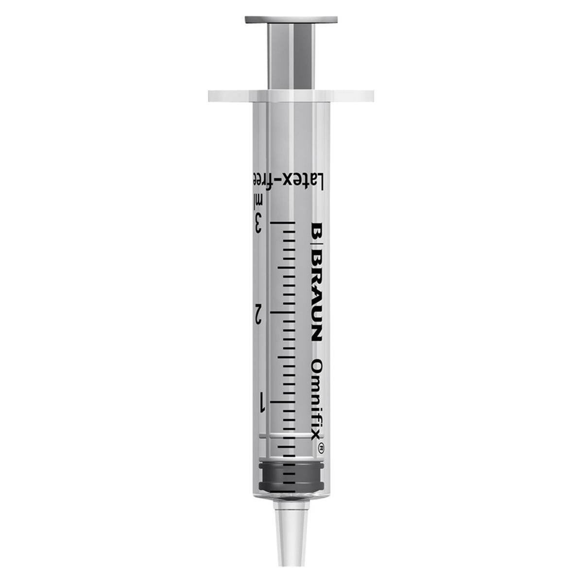 Injectiespuit 3-delig, luer - 3ml, per 100 stuks