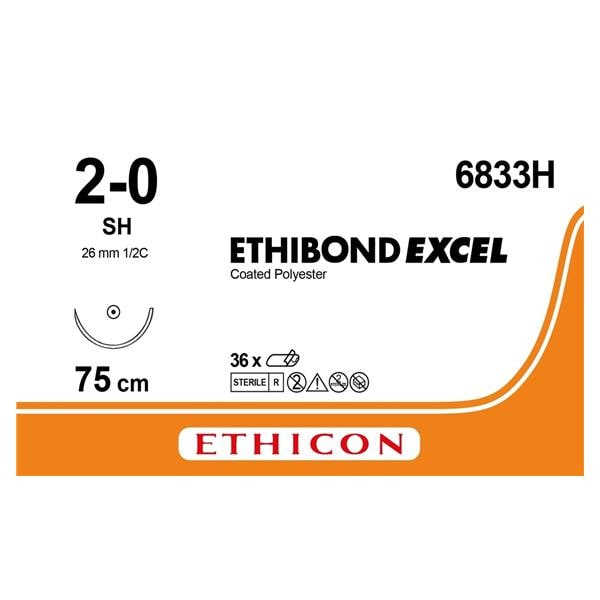 Ethibond - USP 2-0 75 cm groen 6833H, per 36 stuks