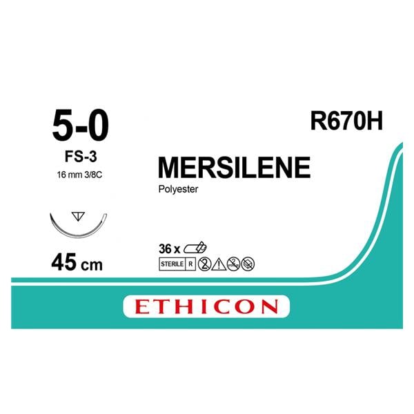 Mersilene - USP 5-0 FS3 45 cm groen R670H, per 36 stuks