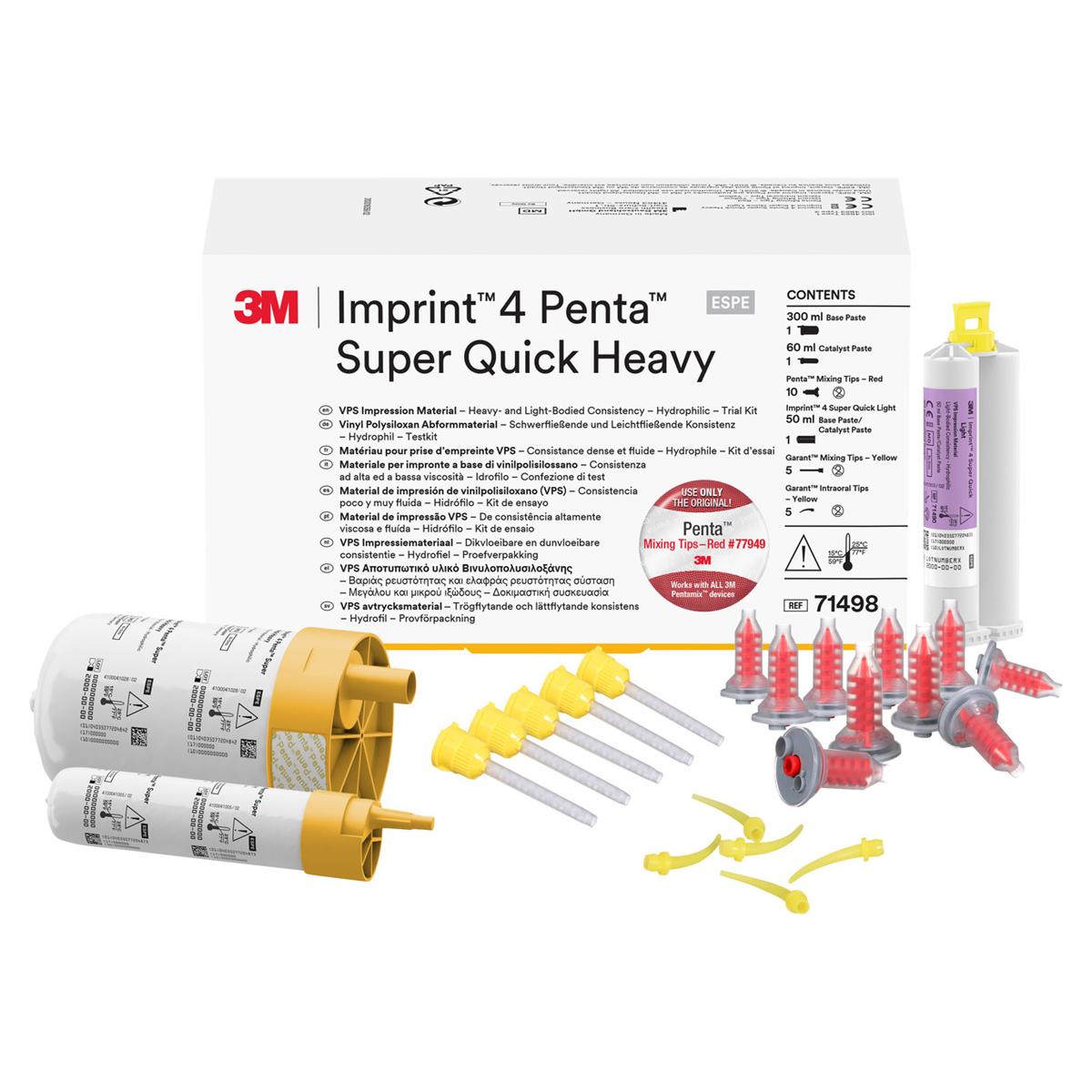 Imprint 4 - Super Quick Heavy - TrialkitBevat 300 ml basis, 60 ml katalysator, 10 Penta mengtips rood, 5 Garant mengtips geel, 5