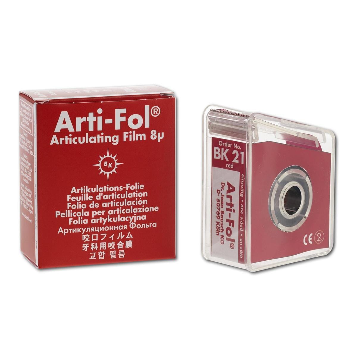 Arti-Fol enkelzijdig, 8 micron - BK21, rood in dispenserbox