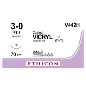 Vicryl - USP 3-0 FS1 70 cm kleurloos V442H, per 36 stuks
