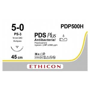 PDS Plus - USP 5-0 PS3 45 cm kleurloos PDP500H, per 36 stuks