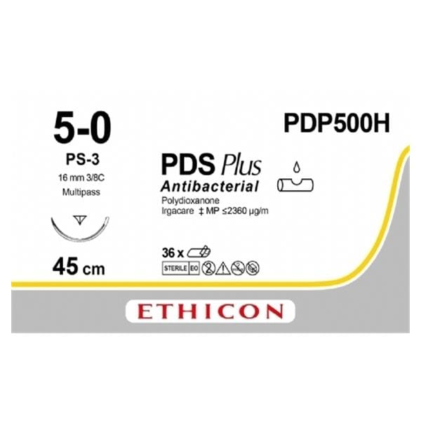 PDS Plus - USP 5-0 PS3 45 cm kleurloos PDP500H, per 36 stuks