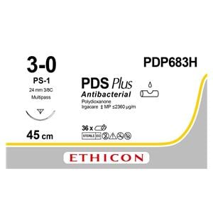 PDS Plus - USP 3-0 PS1 45 cm kleurloos PDP683H, per 36 stuks