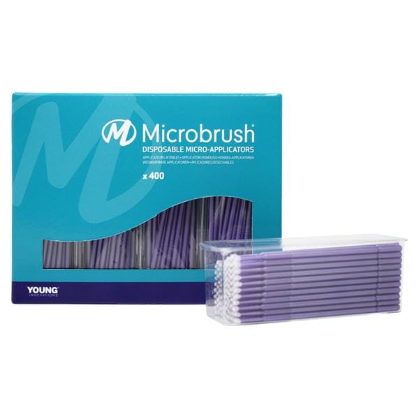 Microbrush Plus navulling voor Dispenser - Regular (2,0 mm) paars, 4 x 100 stuks