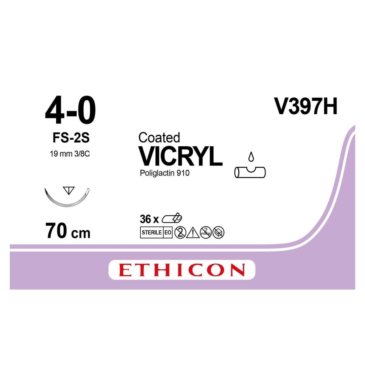 Vicryl - USB 4-0 FS2S 70 cm violet V397H, per 36 stuks
