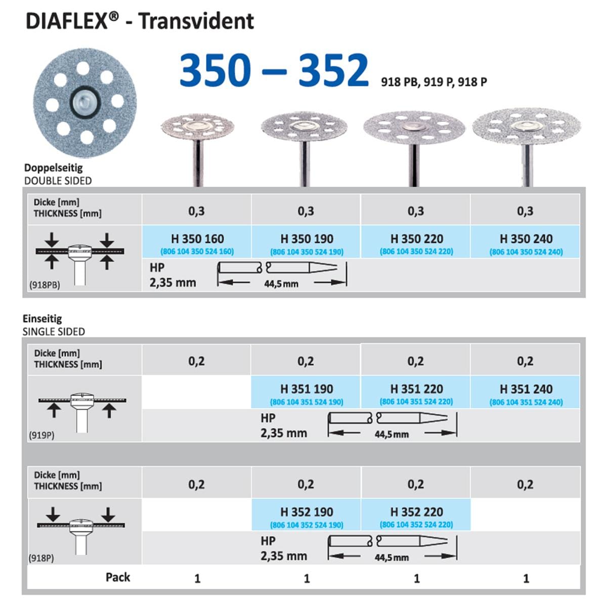 Diamantschijf Diaflex H 350 - HP 160 16 mm dubbelzijdig medium