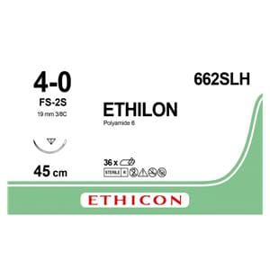 Ethilon - Lengte 45cm zwart, 36 stuks 4-0, naald FS-2S - 662SLH