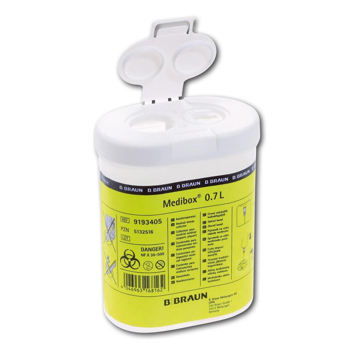 Naalden container - 2,4 liter, vierkant 15,1 x 15,1 x 20 cm, per stuk