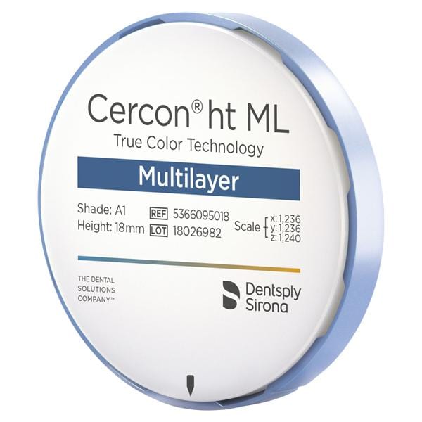 Cercon ht ML - Multilayer Disc -  98 mm - A1, dikte 18 mm
