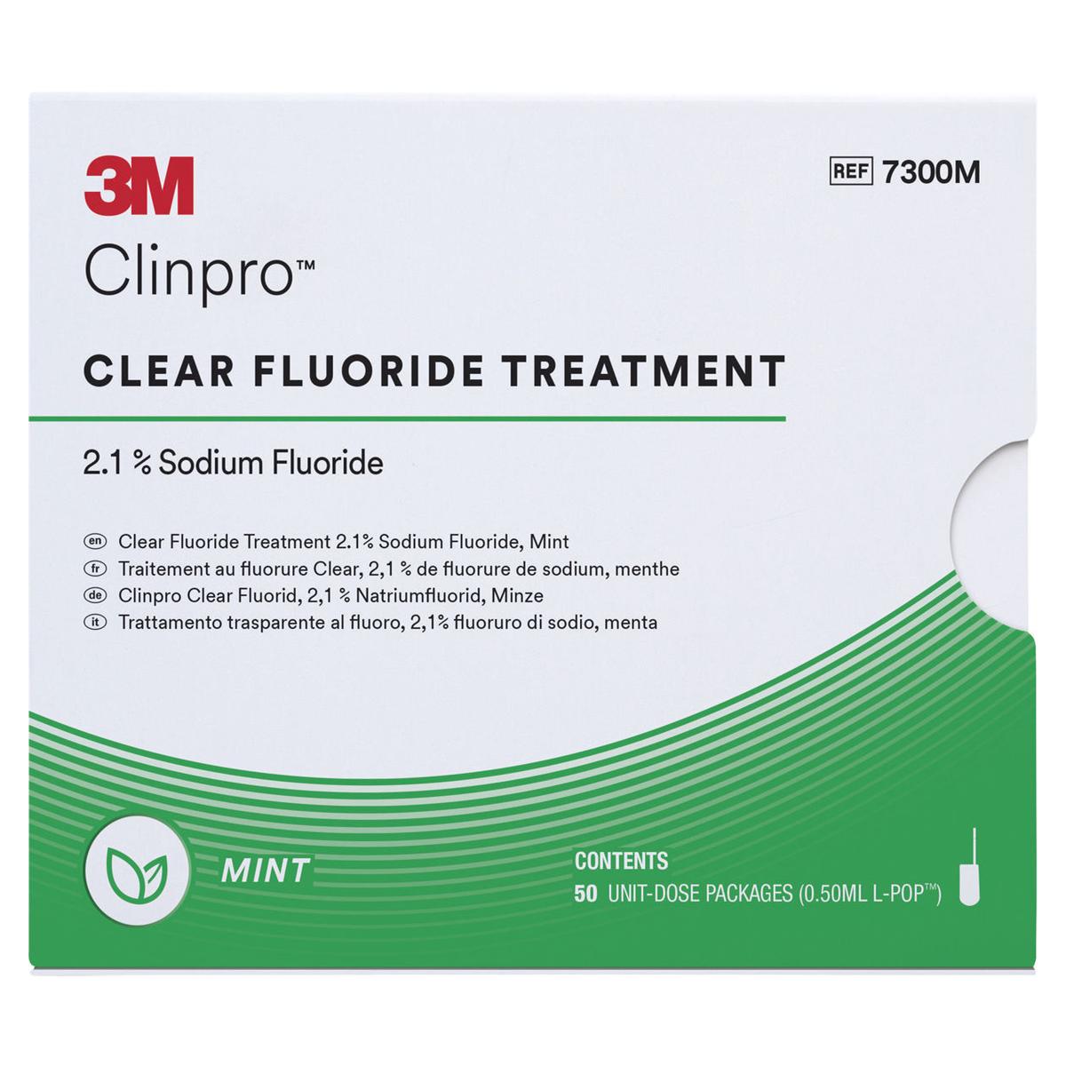 3M Clinpro Clear Fluoride, L-Pop - Mint, Verpakking 50 stuks