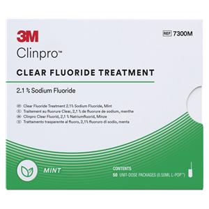 3M Clinpro Clear Fluoride, L-Pop - Mint, Verpakking 50 stuks