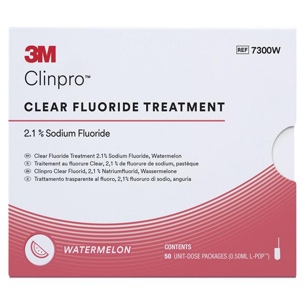 3M Clinpro Clear Fluoride, L-Pop - Watermeloen, Verpakking 50 stuks