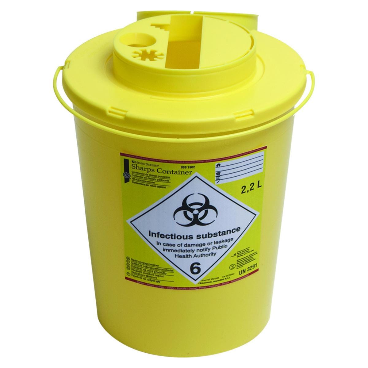 Naalden/afval container - 2,2 liter, rond,  14,5 x 20,4 cm