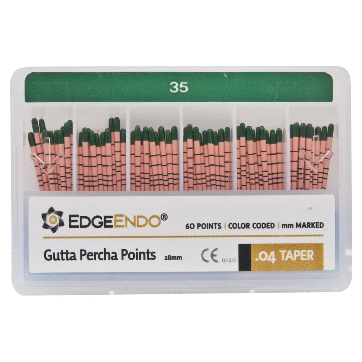 EdgeFile X7 Guttapercha points - Taper 04, ISO 35 (groen) 60 stuks