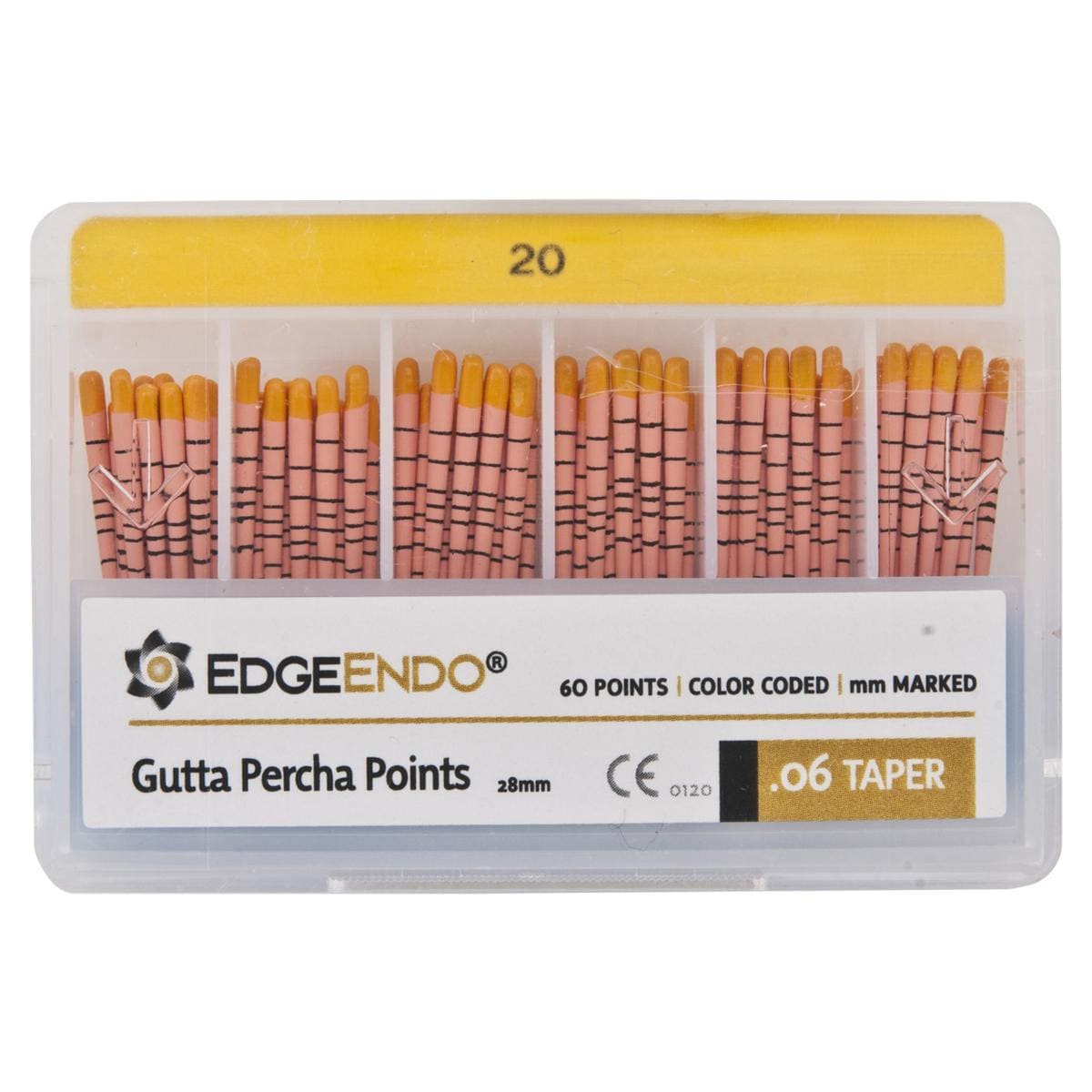 EdgeFile X7 Guttapercha points - Taper 06, ISO 20 (geel) 60 stuks