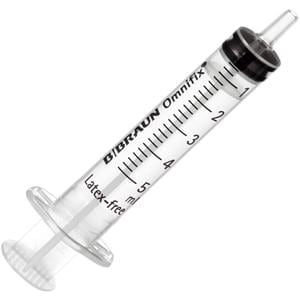 Injectiespuit 3-delig, luer - 5ml, per 100 stuks