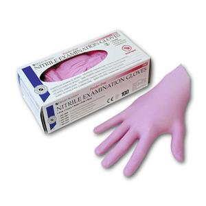 Nitril handschoenen, roze - XS per 100 stuks